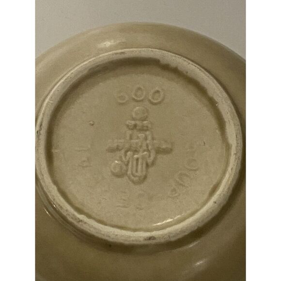 Pfaltzgraff Folk Art Stoneware Bowl Tan Blue Floral Primitive Country 6.25” - Picture 12 of 15